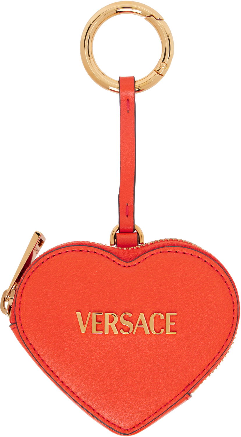 Nyckelringar Versace Versace Heart Tag Coin Pouch Röd | 1019350_1A13171_1RC1V