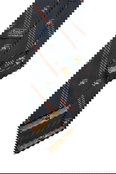 Tillbehör Polo by Ralph Lauren Polo Ralph Lauren Silk Tie with Crest and Stripe Pattern Flerfärgad | 712971857, 1