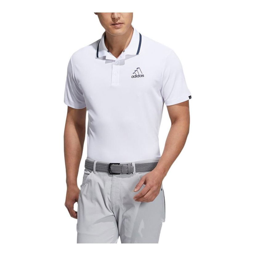 Polotröja adidas Originals Solid Logo Polo Shirt Vit | HA1324
