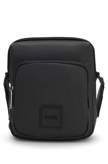 Axelväska BOSS Coated Fabric Reporter Bag with Logo Patch Svart | 50548183, 0