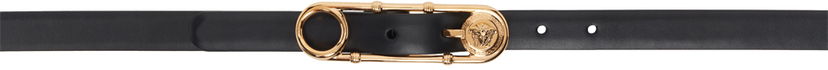 Bälten Versace Versace Safety Pin Leather Belt Svart | 1004792_DV3T_1B00V