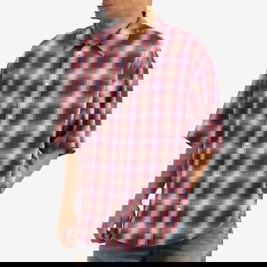 Skjorta Acne Studios Short Sleeve Plaid Check Shirt, Size Large Röd | CB0116-ALU, 2