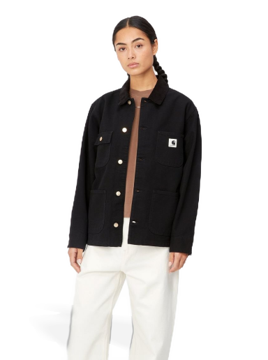 Rockar Carhartt WIP OG Michigan Coat "Black rinsed" Svart | I031570_00E_02