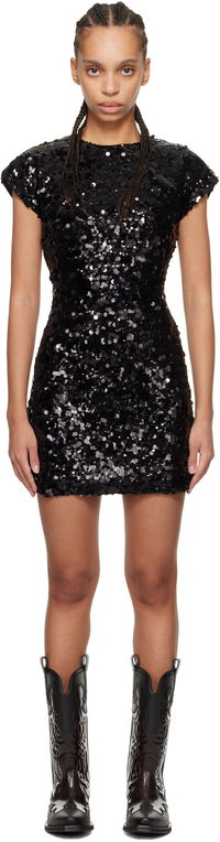 GANNI Velvet Sequined Mini Dress
