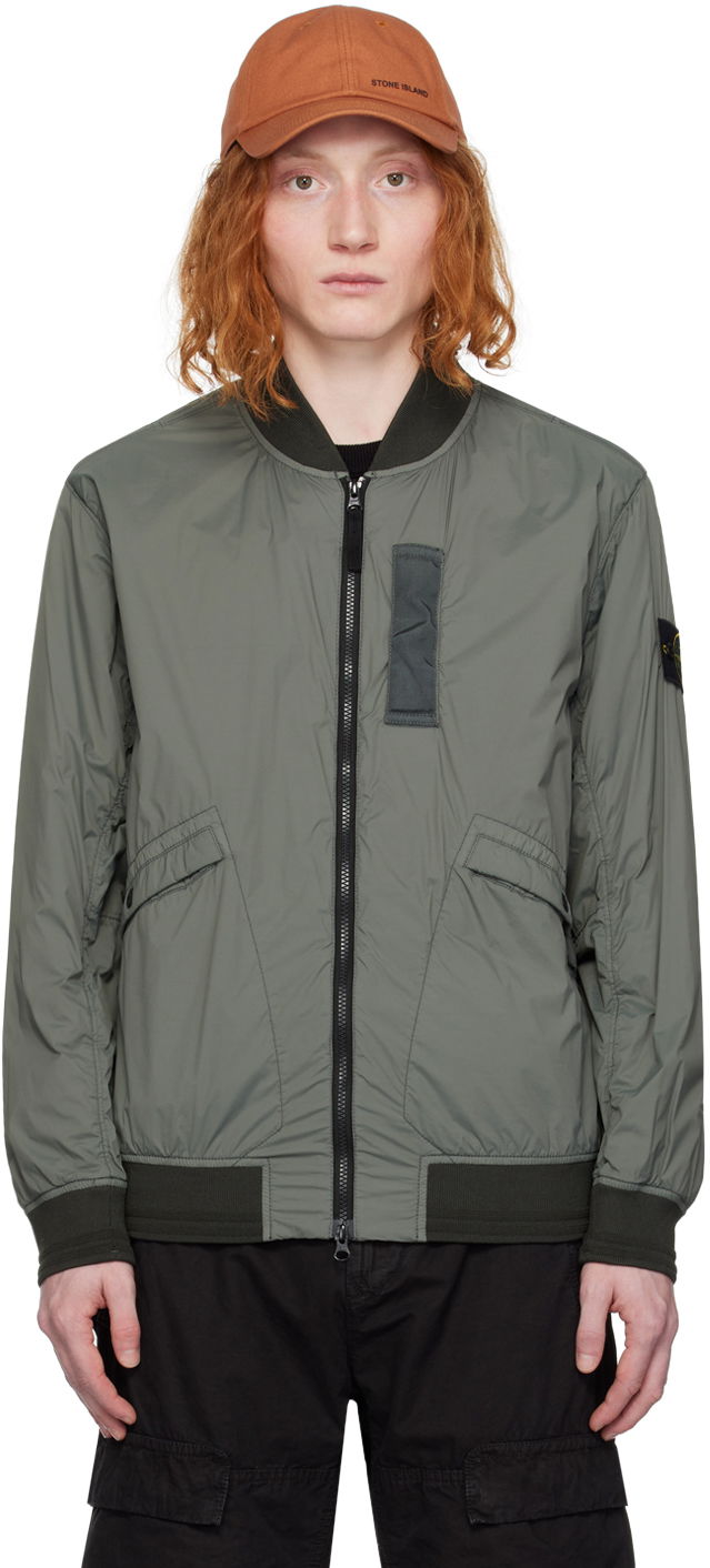 Bomberjacka Stone Island Garment-Dyed Bomber Jacket Grå | 801540525