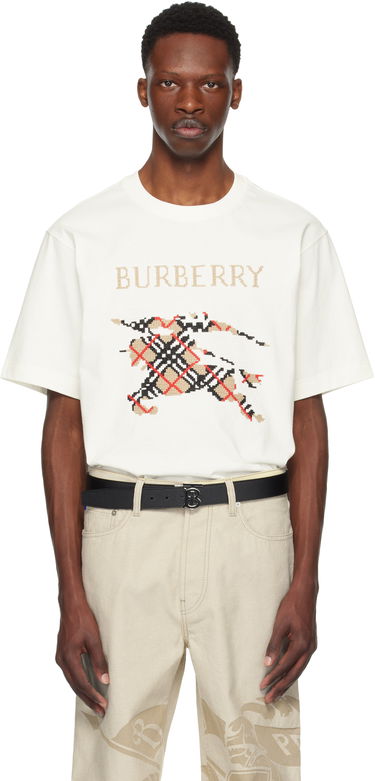 T-shirt Burberry Cross Stitch EKD Cotton T-Shirt Vit | 8110116, 0