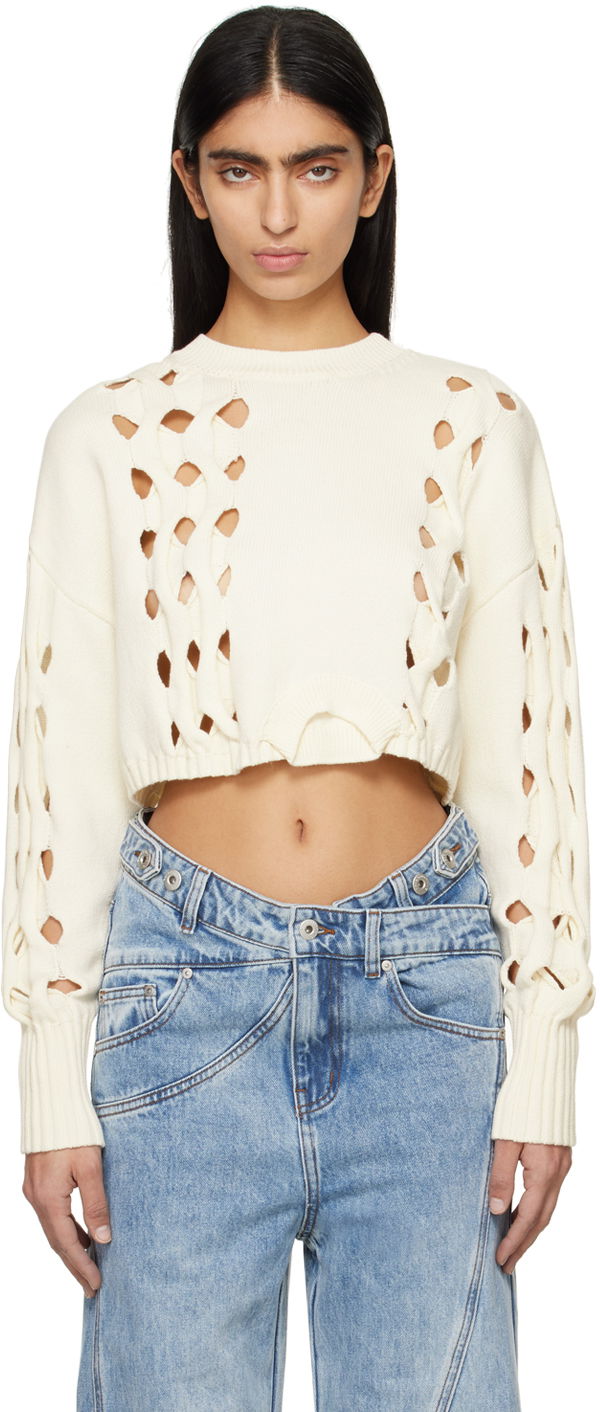 Sweater Feng Chen Wang Feng Chen Wang Cutout Cropped Sweater Vit | FWS17KT07