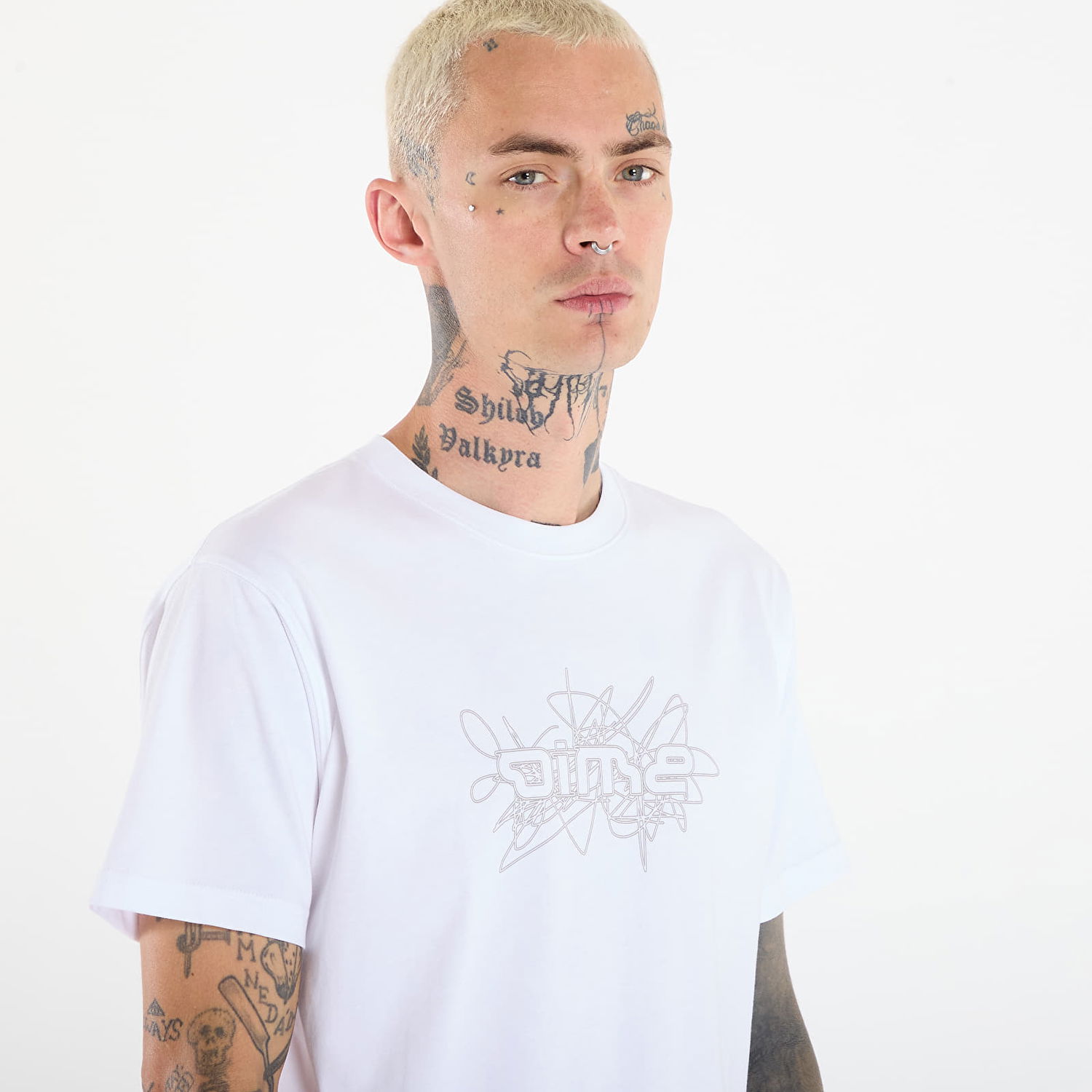 T-shirt Dime Dime Glyph T-Shirt Vit | DIMEFA2567WHT, 1