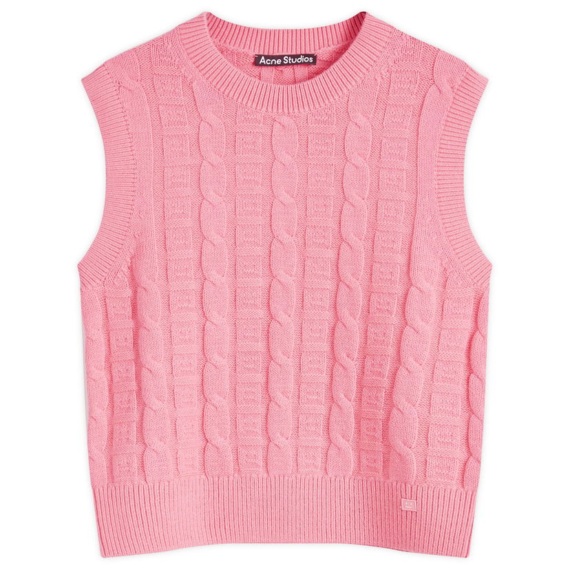 Sweater Acne Studios Face Knitted T-Shirt Rosa | C60091-CKQ