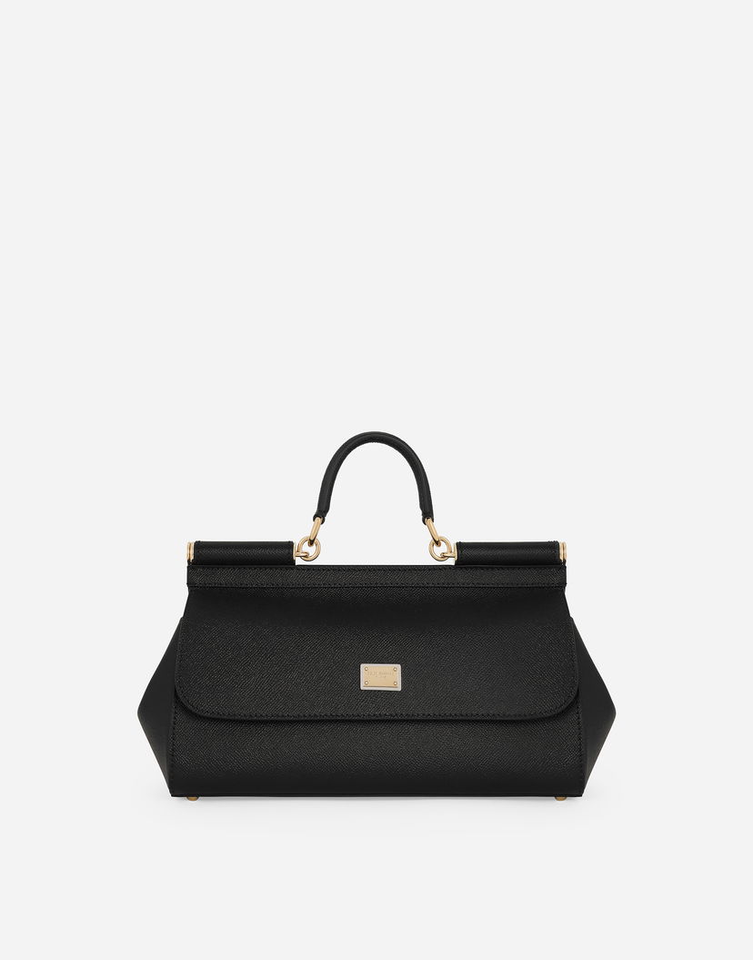 Handväska Dolce & Gabbana Dolce & Gabbana Sicily Elongated Leather Handbag Svart | BB7117A100180999