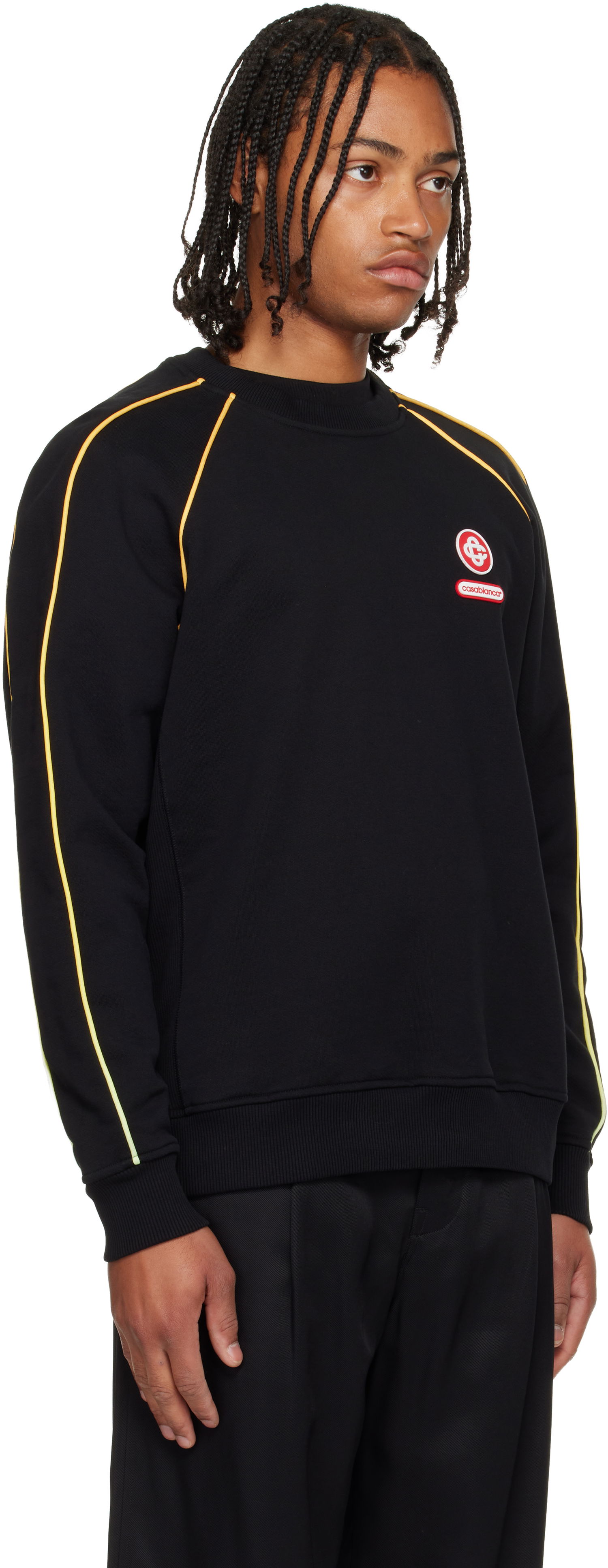 Sweatshirt Casablanca Gradient Piping Raglan Sweatshirt Svart | M-AW25-JTP-437-01, 1