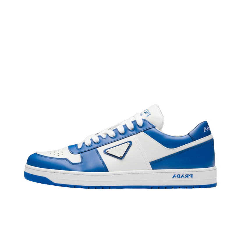 Sneakers och skor Prada Downtown Low Top Sneakers Leather White Cobalt Blue Blå | 2EE364_3LKG_F098Z