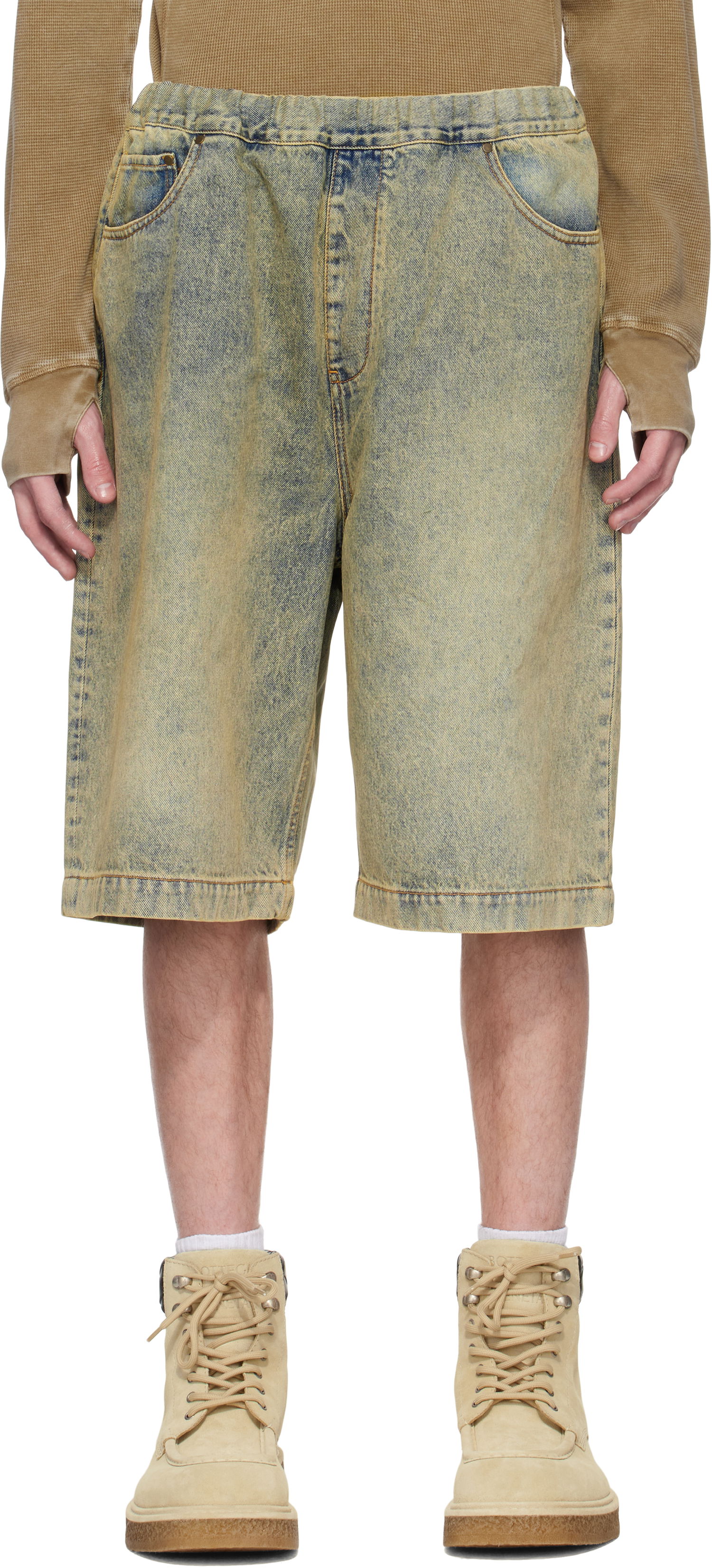 Shorts Entire Studios Entire Studios Spar Denim Shorts Gul | ESU-S25-11008-SW, 0