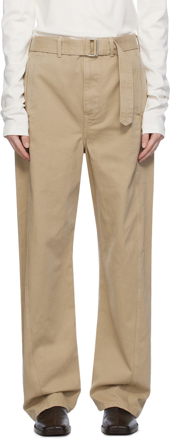 Cargo byxor LEMAIRE Lemaire Exclusive Wide-Leg Trousers Beige | PA326 LD1001