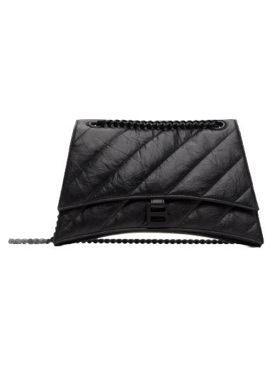 Axelväska Balenciaga Medium Crush Chain Bag Svart | 716393 210IY