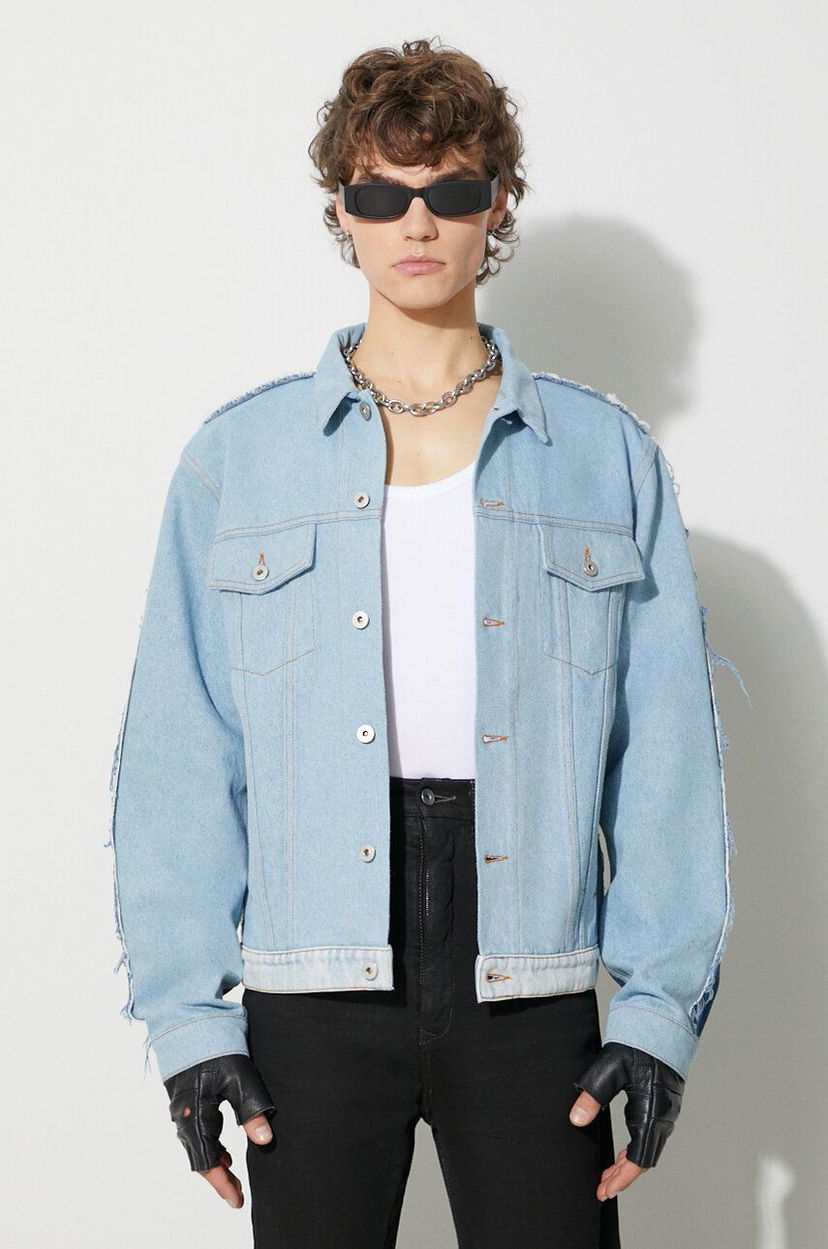 Bomberjacka HERON PRESTON Denim Jacket Blå | HMYE013F23DEN0014500