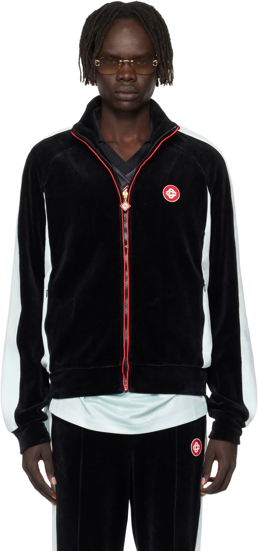 Jacka Casablanca Casablanca Velour Track Jacket Svart | MPF25-JTP-395-01