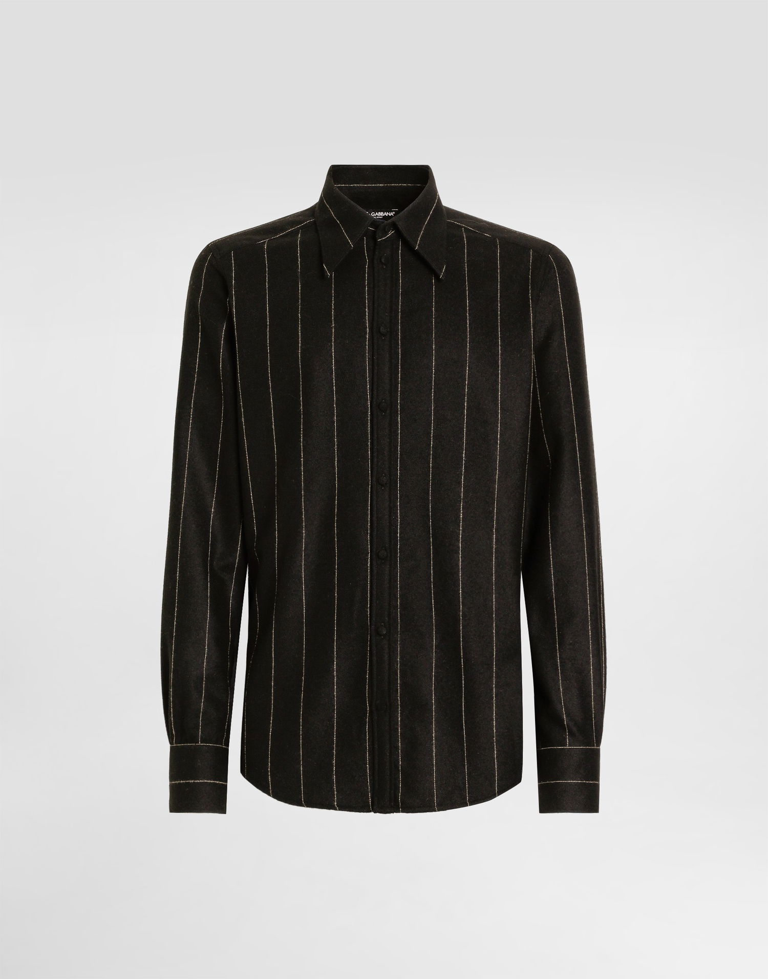 Skjorta Dolce & Gabbana Dolce & Gabbana Pinstriped Flannel Shirt Svart | G5NP9TFRZAPS8051, 0
