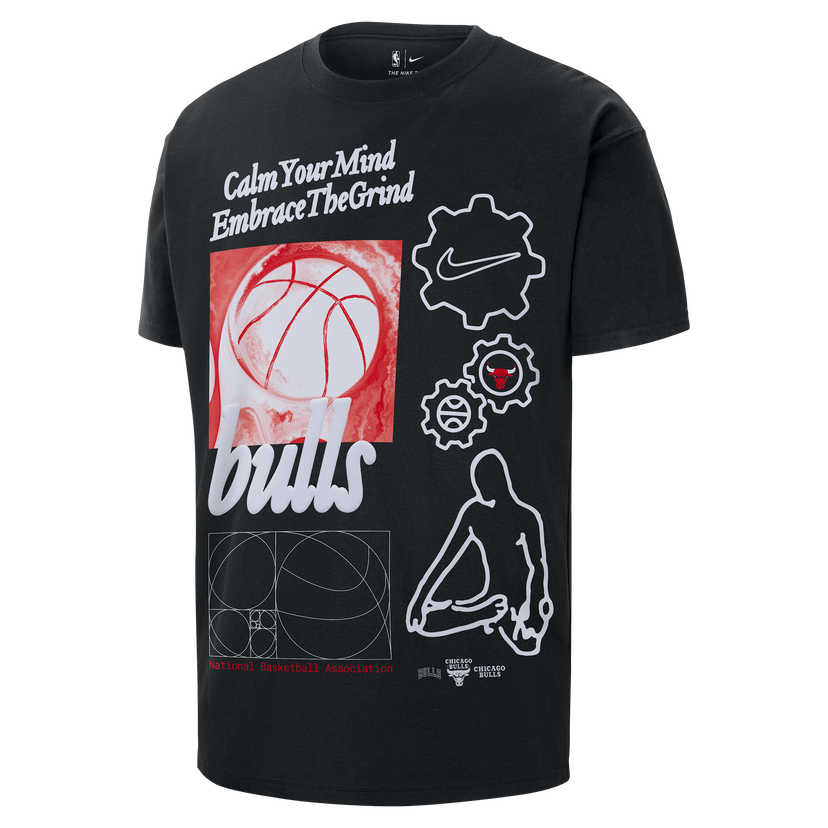 T-shirt Nike NBA Chicago Bulls Courtside Max90 T-Shirt Svart | HQ0628-010