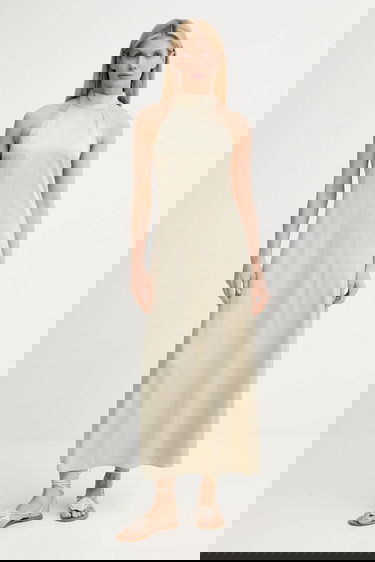 Klä Samsoe Samsoe Samsoe Samsoe SANETTLE Maxi Halter Dress Beige | F25200104, 0