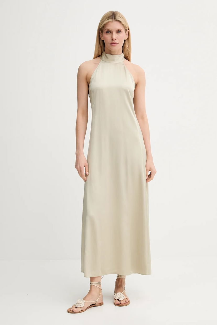 Klä Samsoe Samsoe Samsoe Samsoe SANETTLE Maxi Halter Dress Beige | F25200104