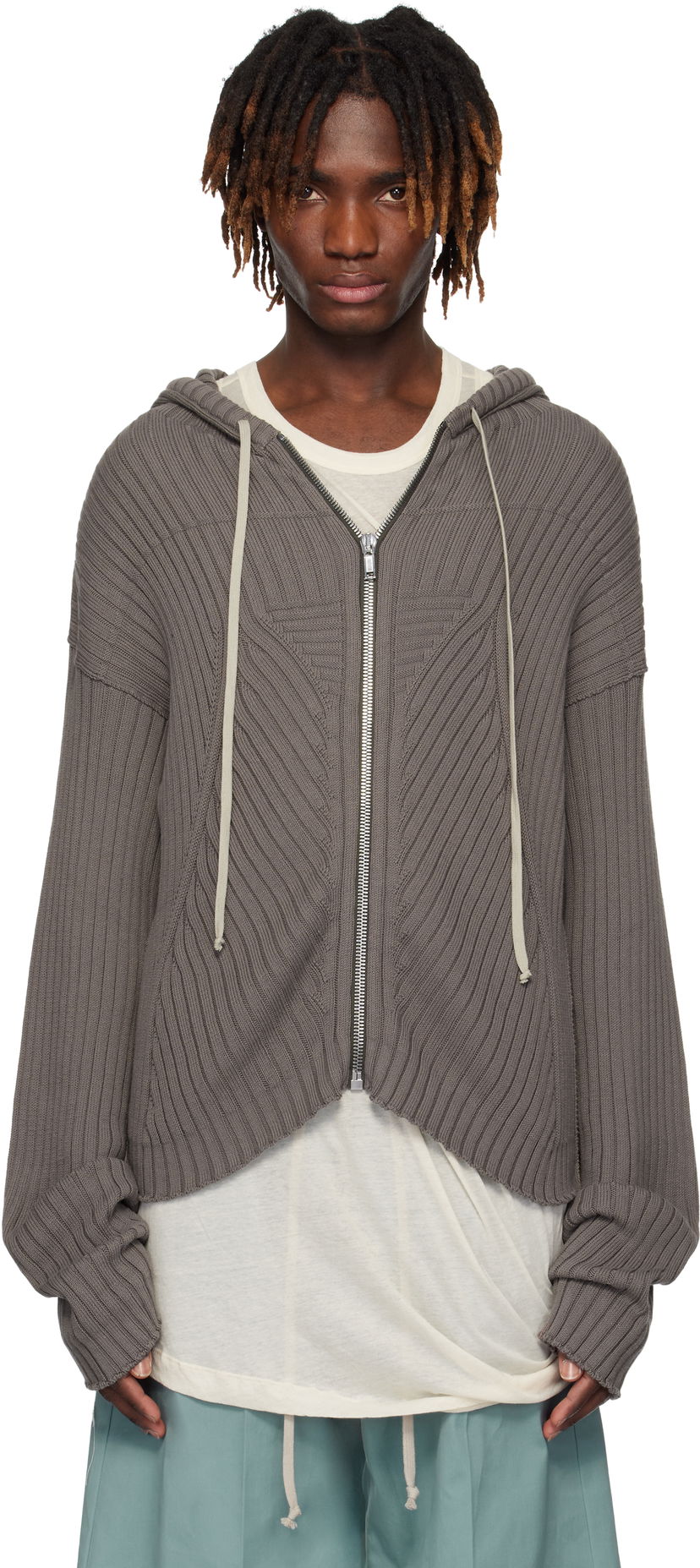 Sweatshirt Rick Owens Rick Owens Hollywood Zip Hoodie Grå | RU01E5614 KEC