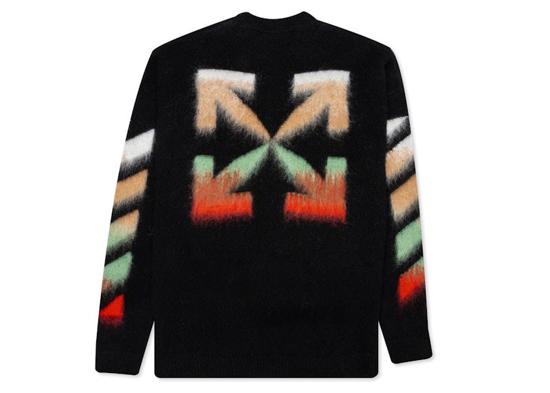 Sweater Off-White Diagonal Arrows Motif Sweater Svart | OMHA036R21KNI0011084