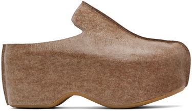 Kläder JW Anderson JW Anderson Laminated Felt Platform Clogs Brun | ANM42500D, 0
