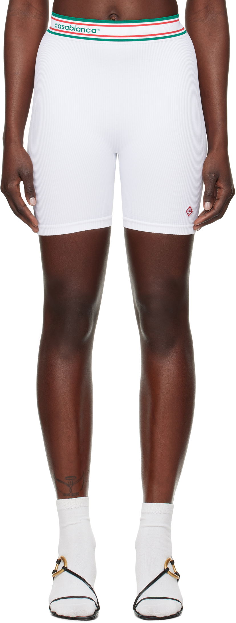 Shorts Casablanca Casablanca Seamless Sport Shorts Vit | WPS25-ACT-025-01