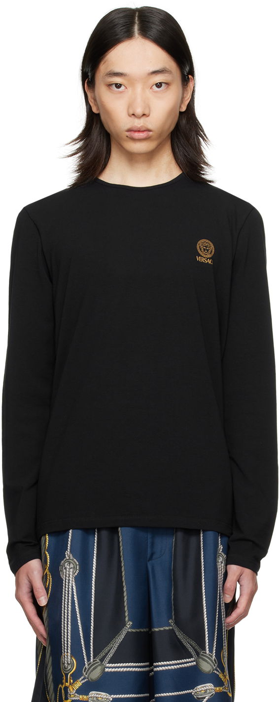 T-shirt Versace Medusa Long Sleeve T-Shirt Svart | AUU01007_1A10011