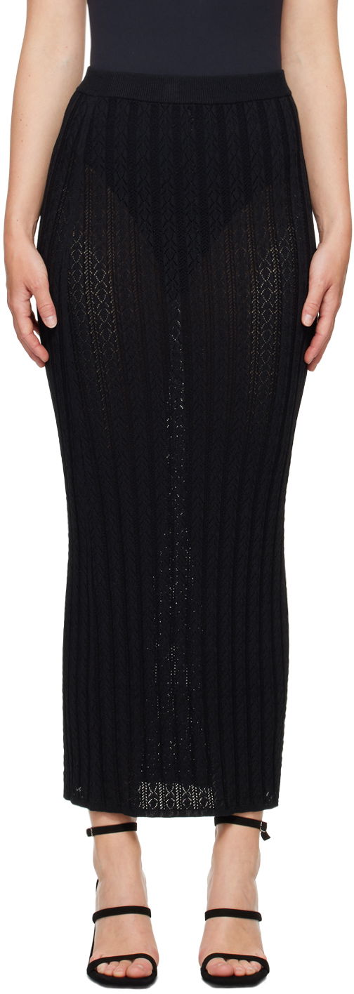 Kjol Loulou de Saison Loulou de Saison Dera Maxi Knit Skirt Svart | DERA