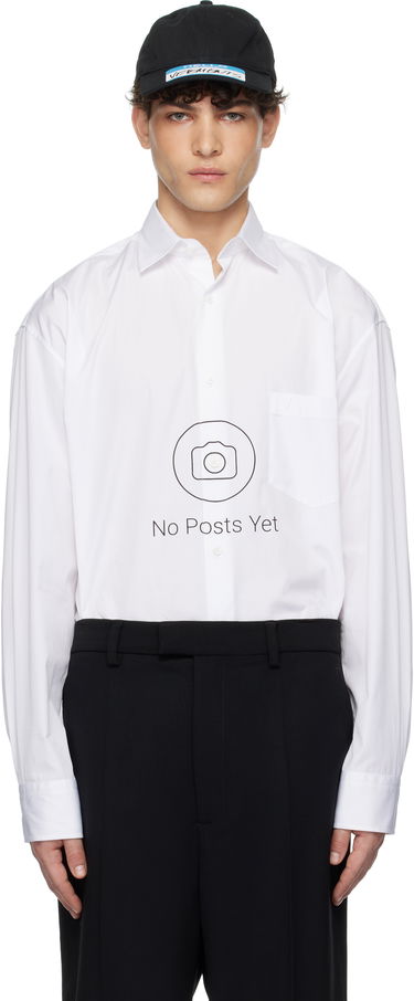 Skjorta VETEMENTS 'No Posts' Graphic Print Classic Shirt Vit | UA66SH440W, 0