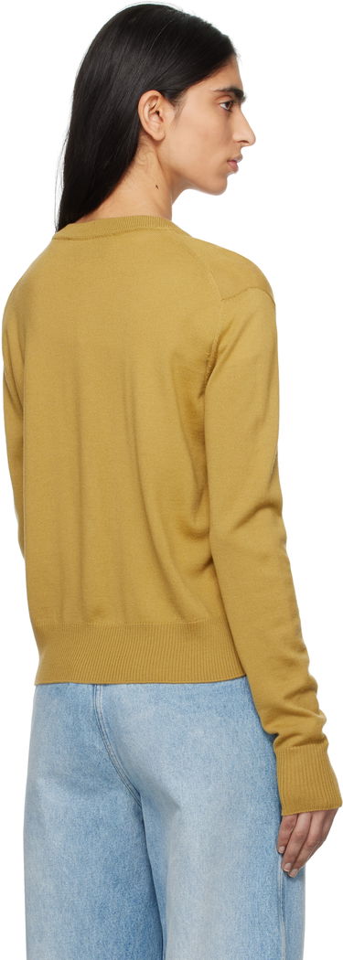 Sweater AMI AMI Paris Ami de Coeur Wool Cardigan Gul | FKC221.KN0025, 2