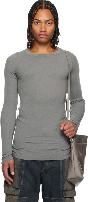 T-shirt Rick Owens Rick Owens Concordians Ribbed Long-Sleeve T-Shirt Grå | RU02E1250 RJR, 0