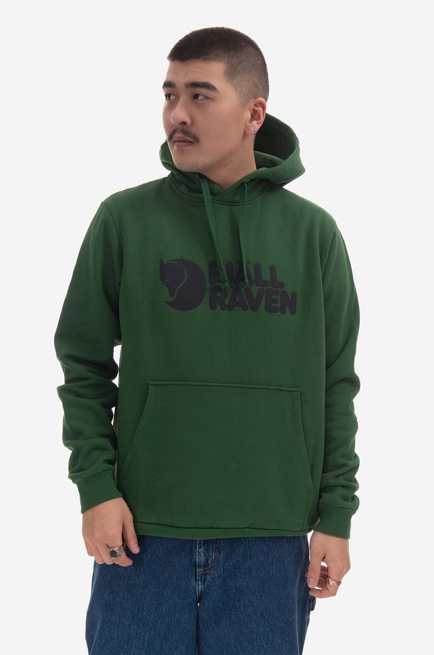 Sweatshirt FJÄLLRÄVEN Hoodie With Print Grön | F84144.678, 0