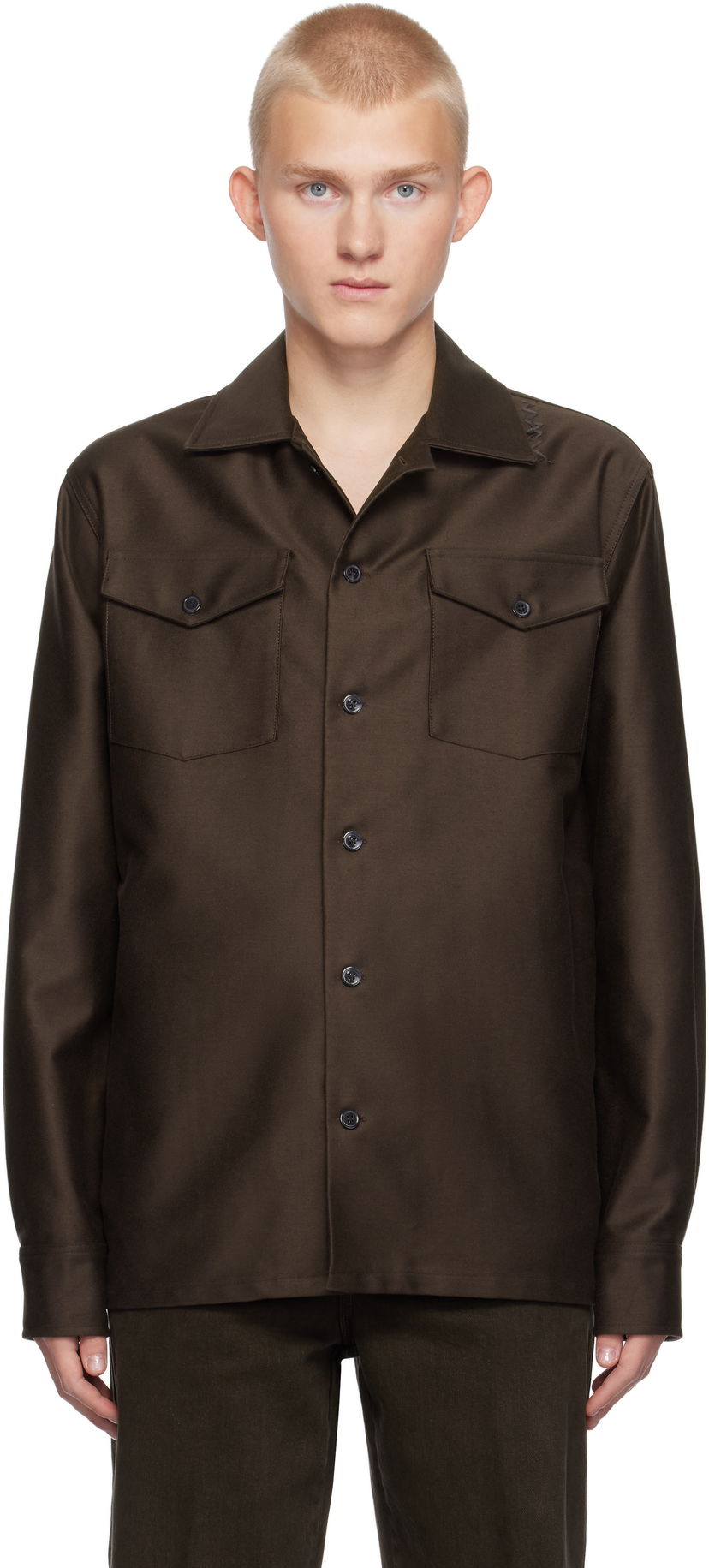 Skjorta Marni Satin Shirt Brun | CUMU0310S1 TCY36