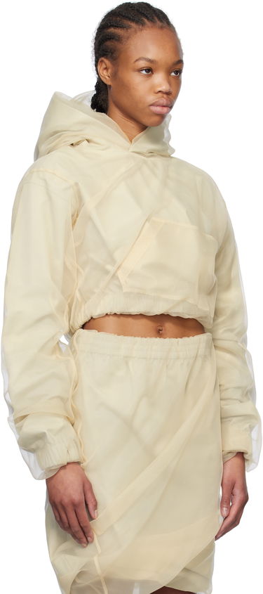Kjol We11done We11done Layered Cropped Hoodie Beige | WD-BL0-25-117-W-BG, 1