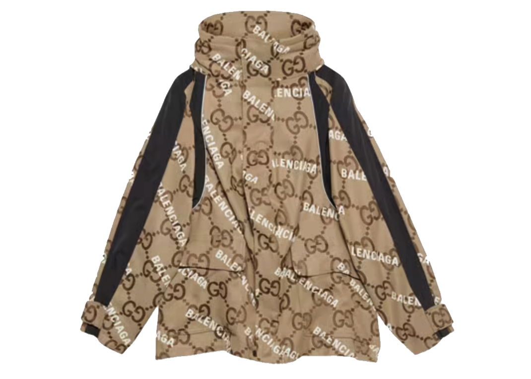 Jacka Gucci Balenciaga x The Hacker Project Jumbo GG Jacket Beige/Ebony Beige | 676426 ZAH7K 9692, 0