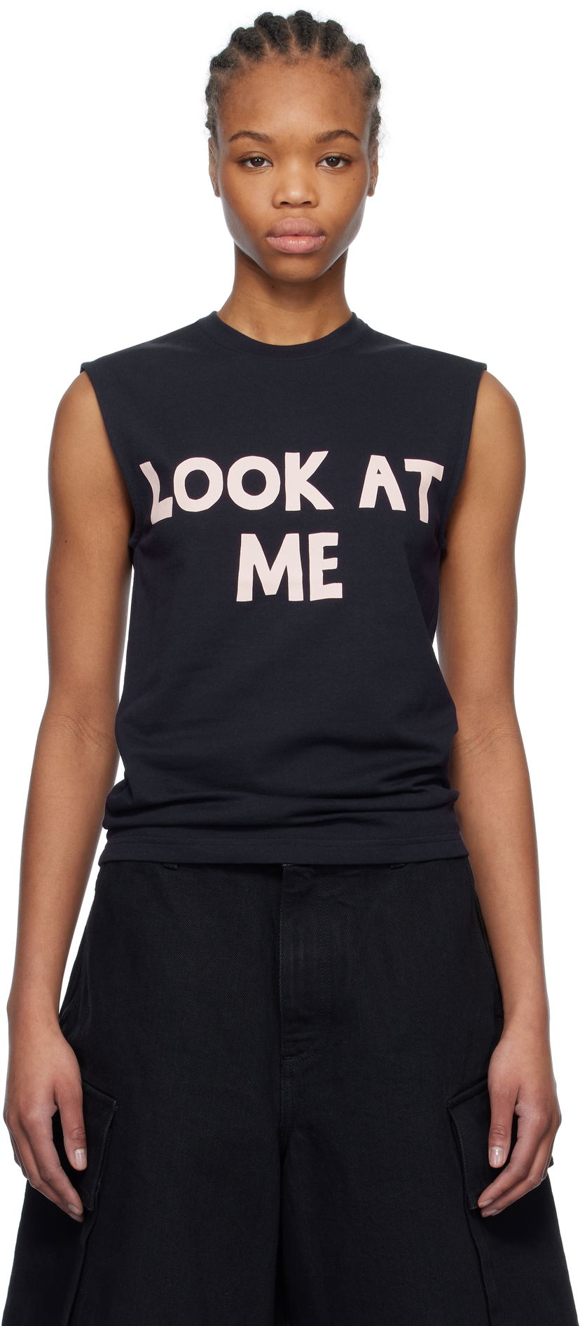 Linne JW Anderson JW Anderson 'Look At Me' Printed Tank Top Svart | JO0264-PG1510