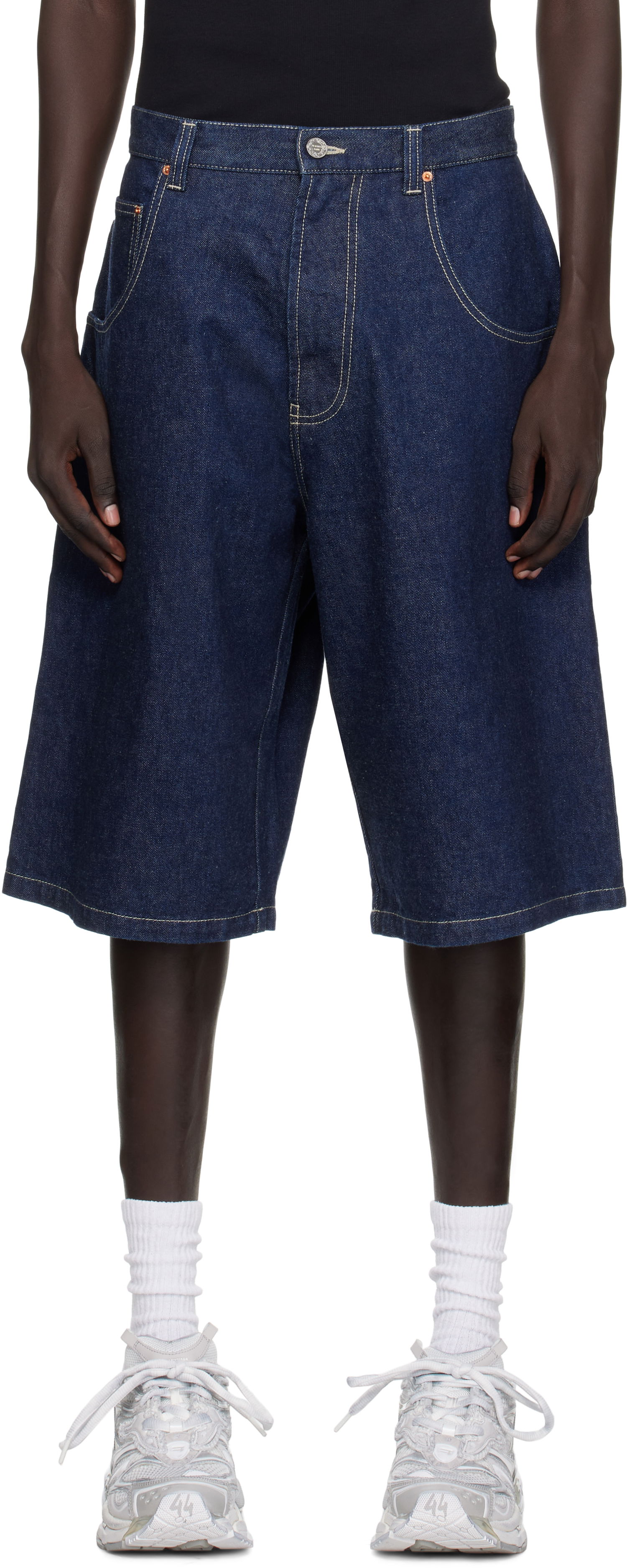 Shorts VETEMENTS Vetements Hip-Hop Denim Shorts Blå | UH76DP125N, 0