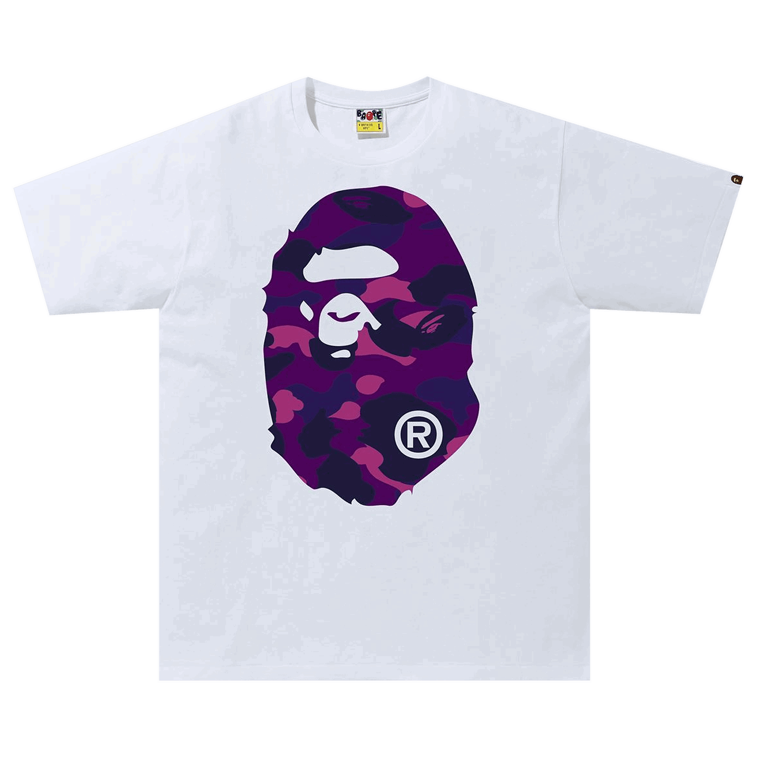 T-shirt BAPE Color Camo Big Ape Head Tee Vit | 1G30 110 027 WHITE PURPLE, 0