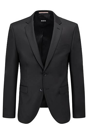 Jacka BOSS Extra-Slim Fit Virgin Wool Serge Suit Jacket Svart | 50469181