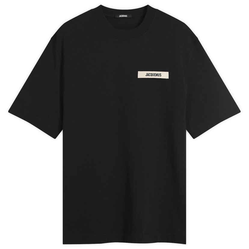 T-shirt Jacquemus Jacquemus Grosgrain Logo T-Shirt, Size Large Svart | 25HTSM00133AJ00226-990