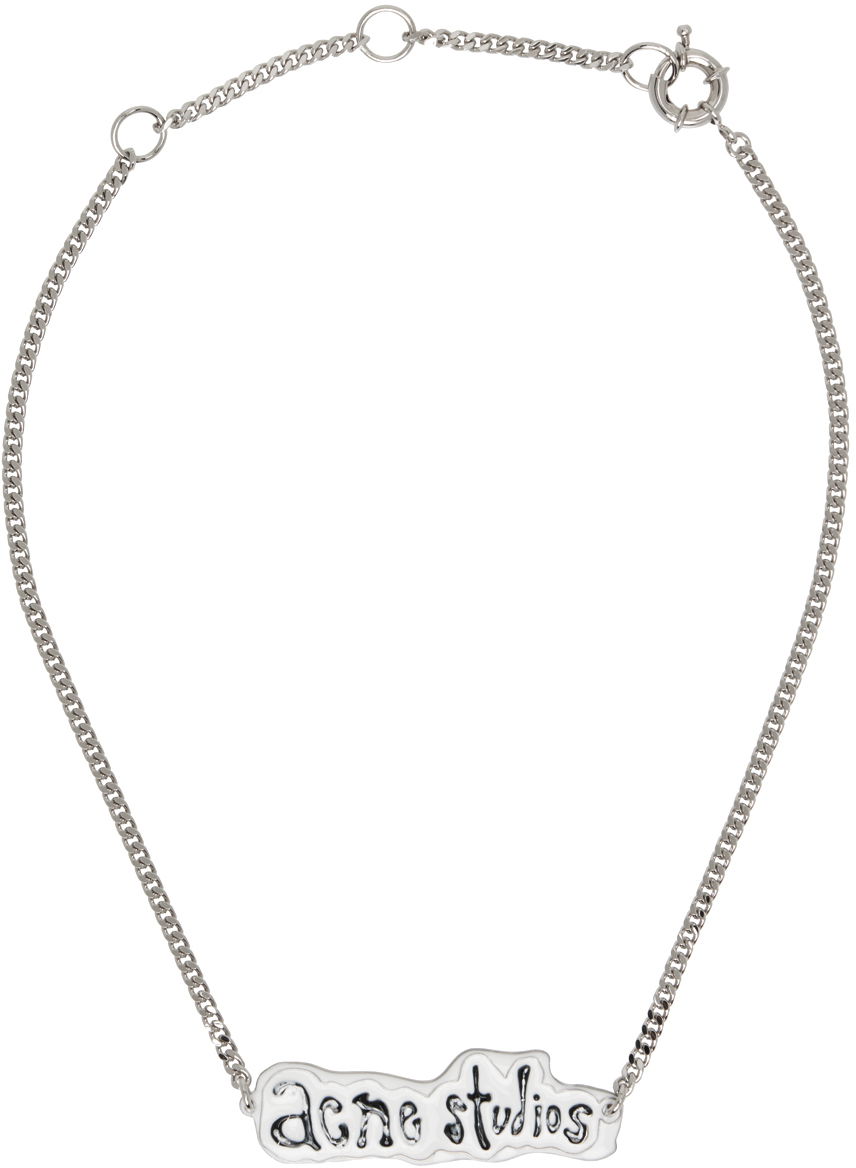 Tillbehör Acne Studios Silver Label Necklace Metallisk | C50378-, 0