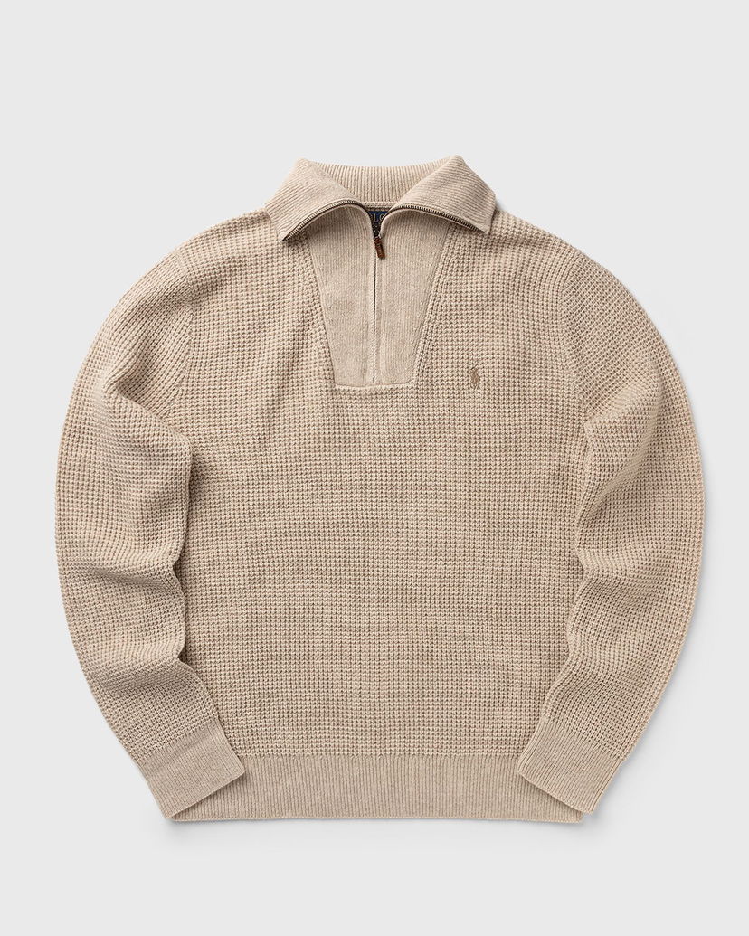 Sweater Polo by Ralph Lauren Long Sleeve Waffle Knit Pullover Beige | 710941101004