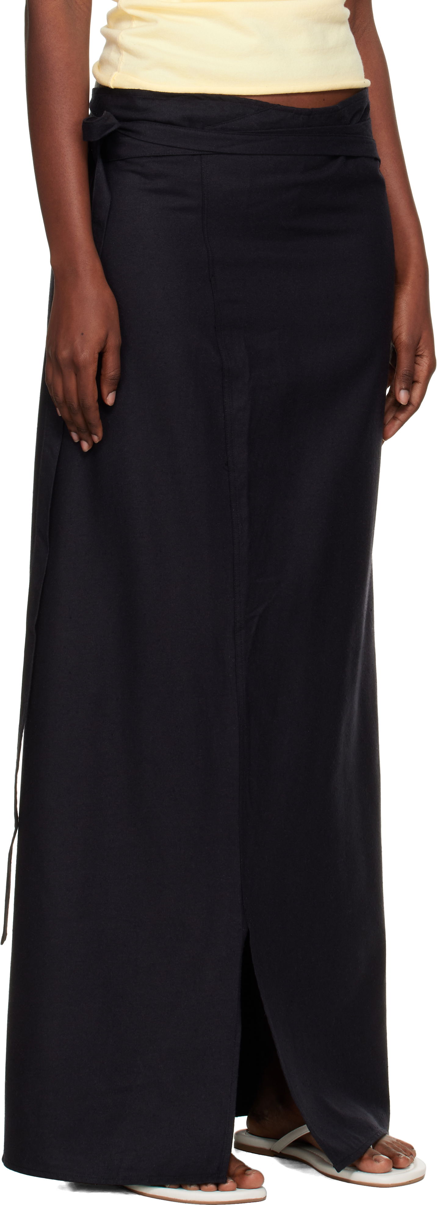 Kjol Baserange Baserange Venn Maxi Wrap Skirt Svart | SSVE-WS-AU25, 1