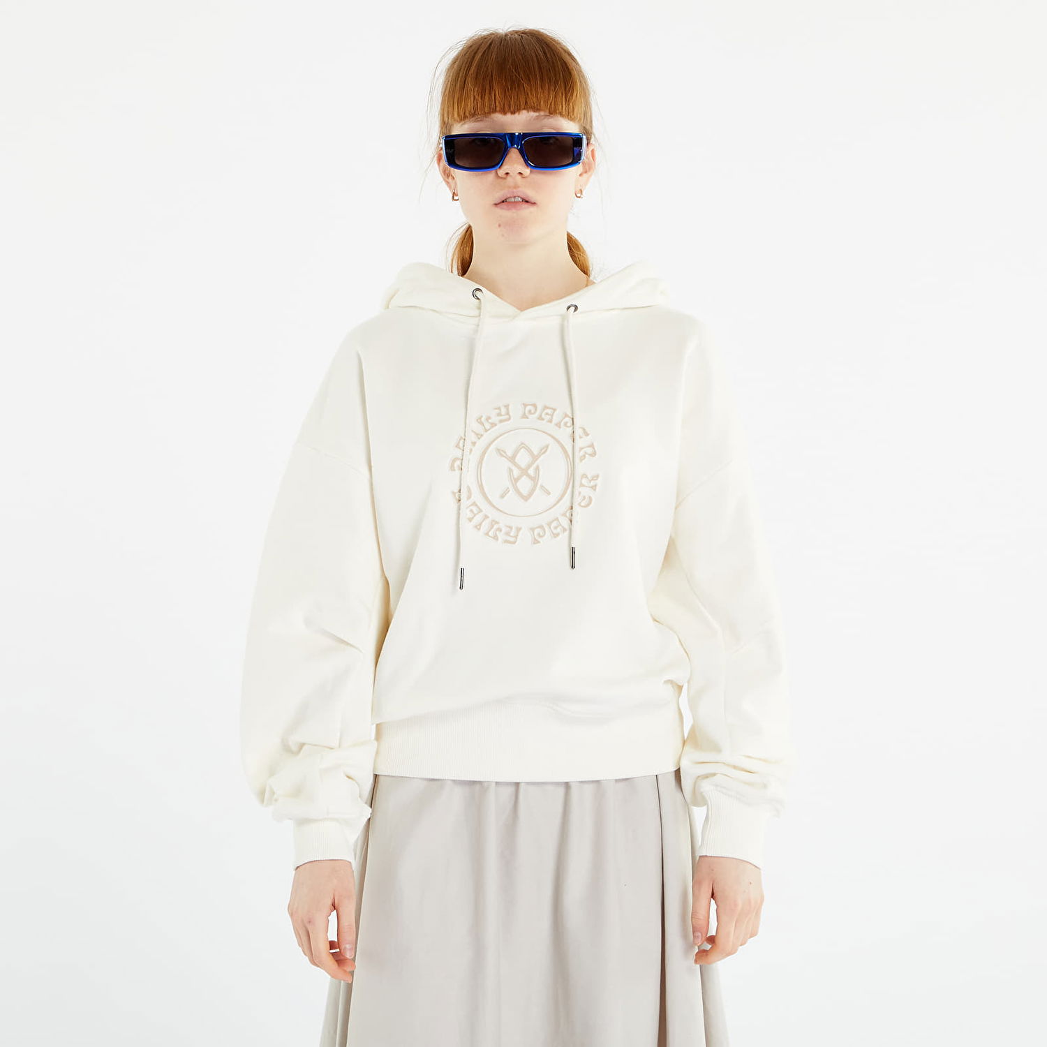 Sweatshirt DAILY PAPER Poppy Logo Hoody Egret Beige | 2311131, 1
