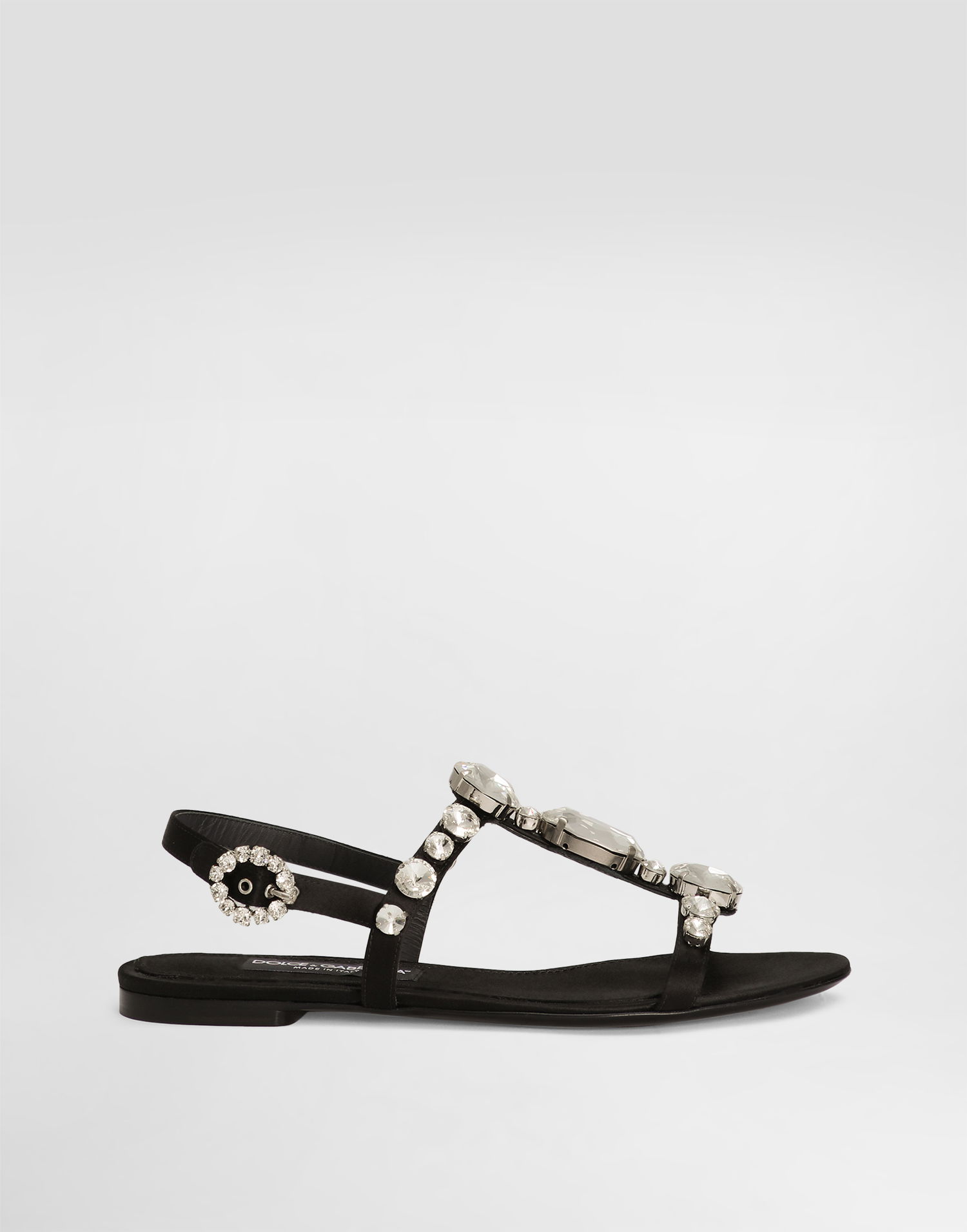 Sneakers och skor Dolce & Gabbana Satin Sandals With Gemstone Embellishment Svart | CQ0601A9T438S488, 0