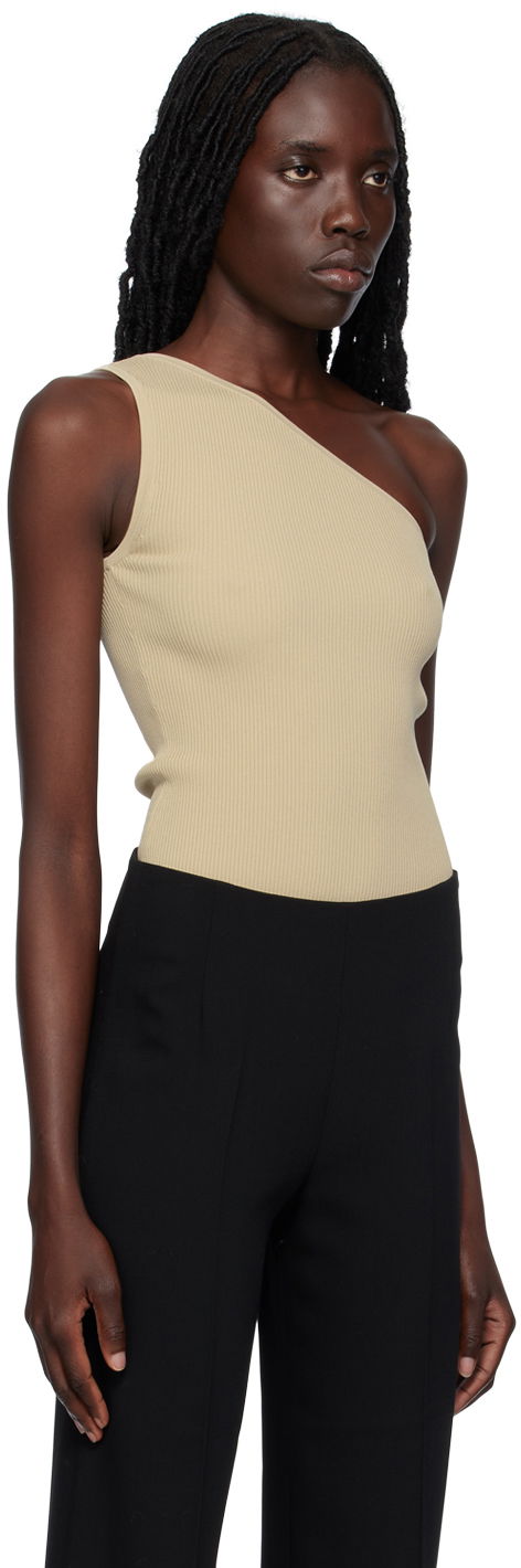 Linne TOTEME TOTEME Women's Single-Shoulder Tank Top Beige | 233-5183-755, 1
