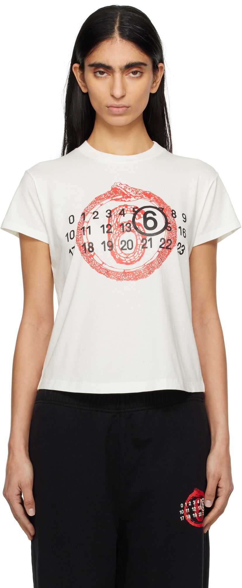 Crop top Maison Margiela MM6 Maison Margiela Lunar New Year Capsule T-Shirt Vit | S62GD0196 S24312